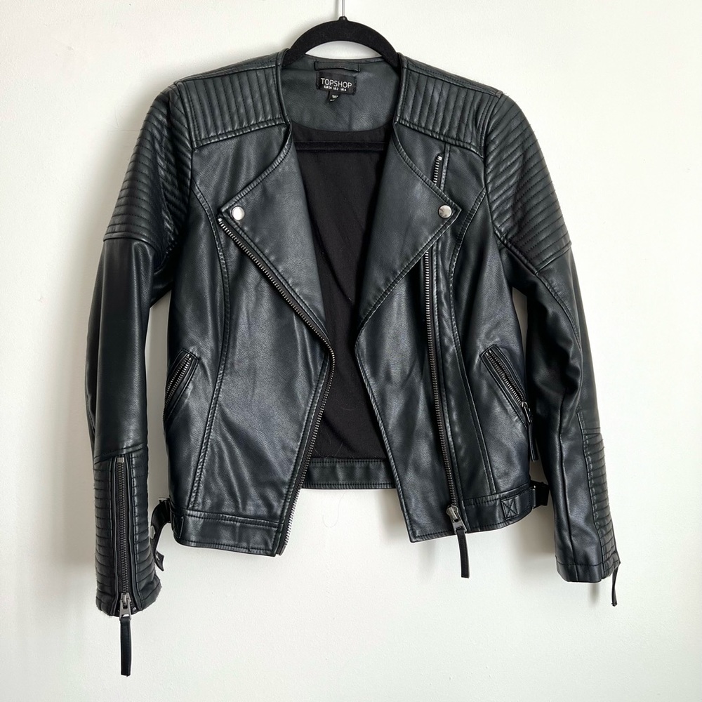 Topshop Leather Moto Jacket